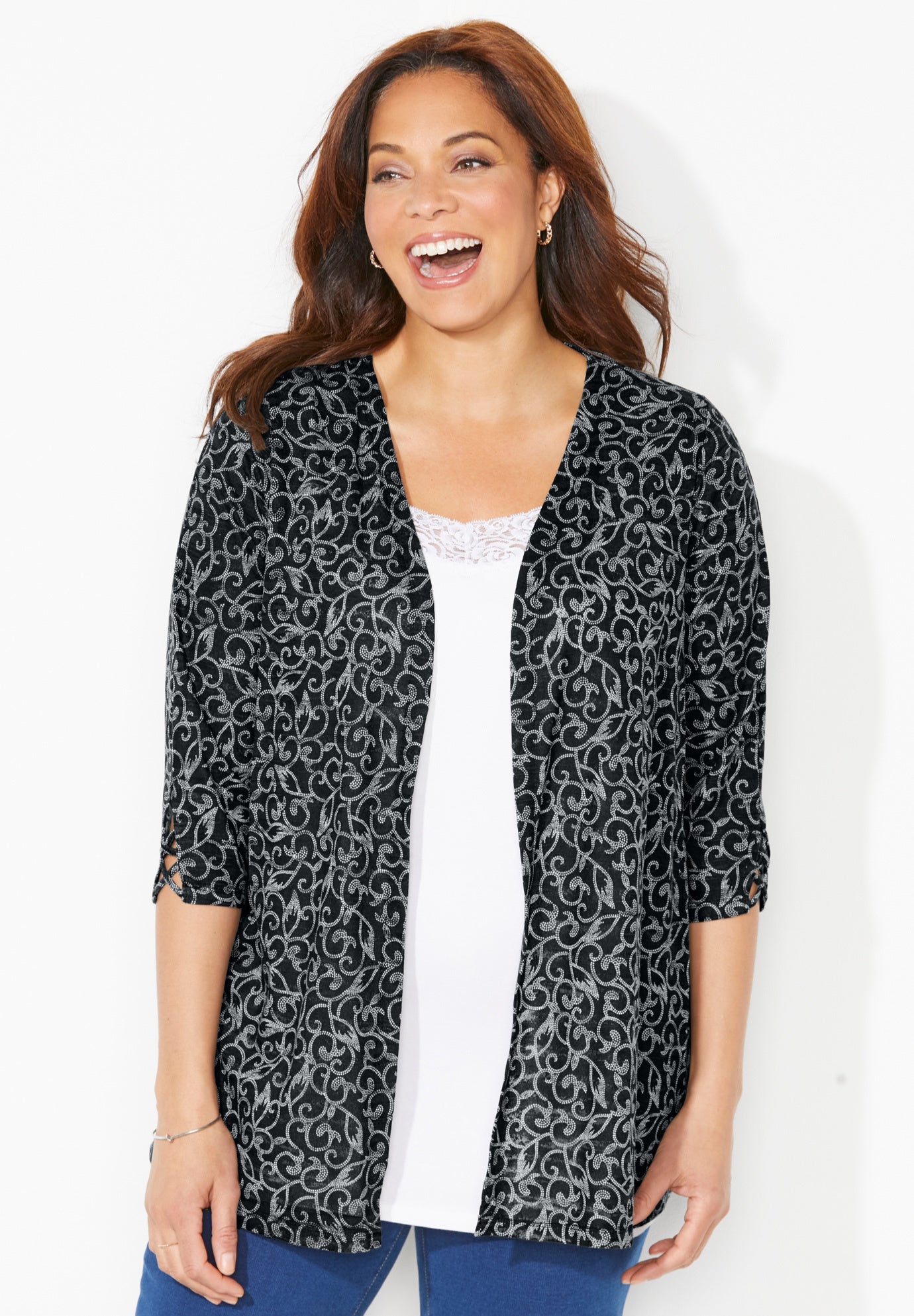 Shadowstripe Burnout Cardigan image number 0