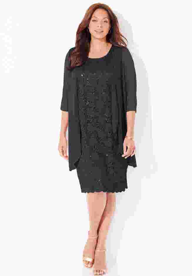 Sparkling Lace Jacket Dress image number 0