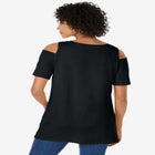 Short-Sleeve Cold-Shoulder Tee image number 1
