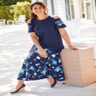 Short-Sleeve Cold-Shoulder Tee image number null