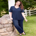 Suprema&reg; Crochet V-Neck Tee image number null