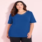 Suprema&reg; Crochet V-Neck Tee image number null