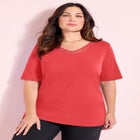 Suprema&reg; Crochet V-Neck Tee image number null