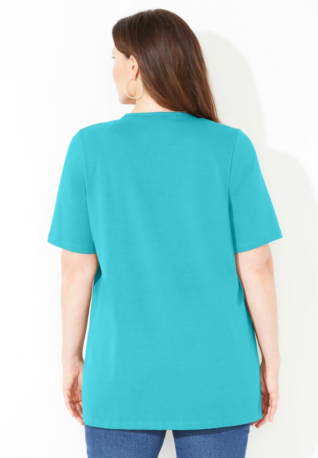 Suprema&reg; Crochet V-Neck Tee image number 1