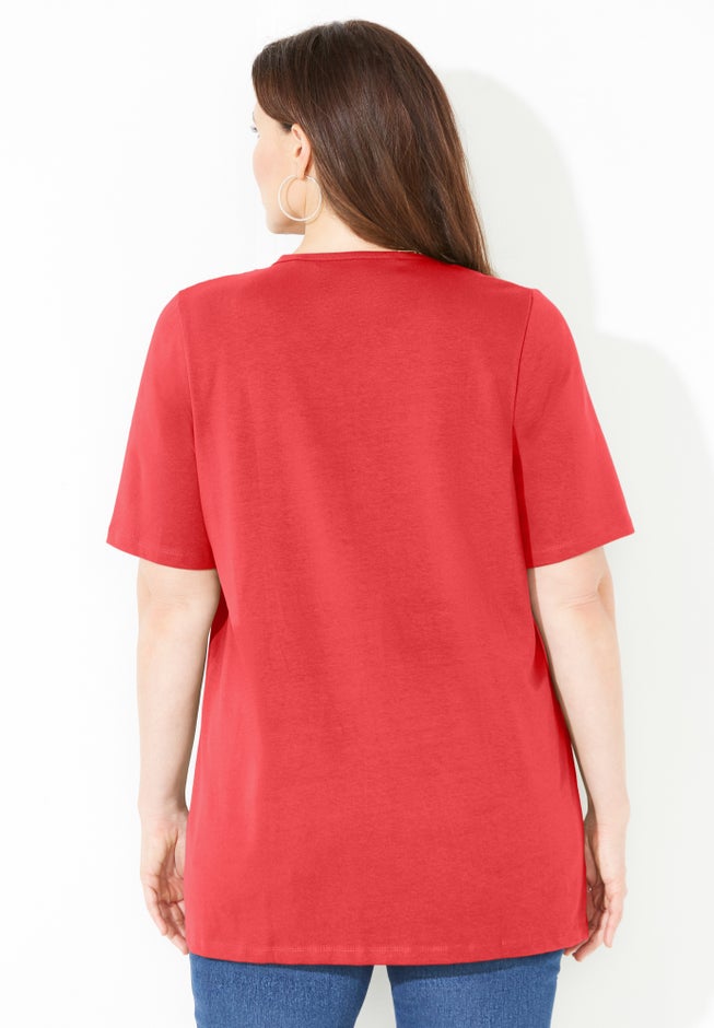 Suprema&reg; Crochet V-Neck Tee image number 1