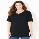 Suprema&reg; Crochet V-Neck Tee image number null