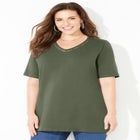 Suprema&reg; Crochet V-Neck Tee image number null