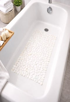 Extra Long Tub Mat With River Stones Design
