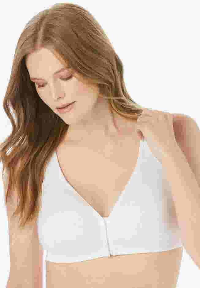 Wireless Front-Close Cotton Comfort Bra image number 1