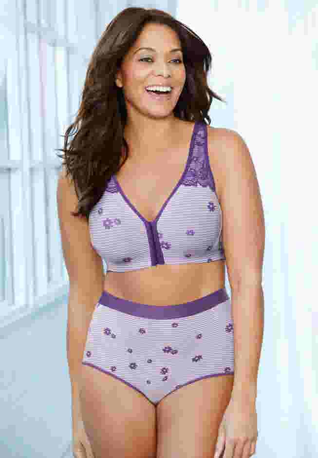 Wireless Front-Close Cotton Comfort Bra image number 5