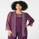 Mesh Overlay Cardigan and Tank Set. image number null