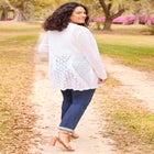 Mixed Stitch Pointelle Cardigan image number null