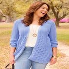 Mixed Stitch Pointelle Cardigan image number null