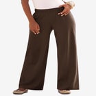 Plus Size Pull-On Wide Leg Soft Knit Pant image number null