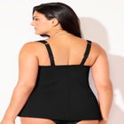 Bra Sized Drape Front Lightweight Underwire Tankini Top image number null