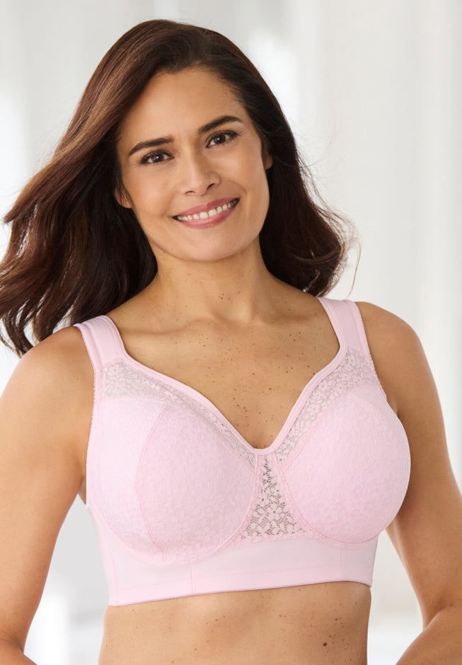 COMFORT CHOICE® Full Coverage Lace Overlay Bra image number 0