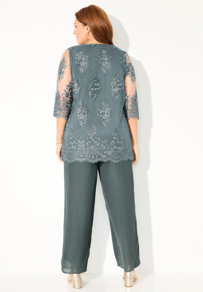 Embroidered Mesh Blouse image number 1