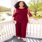 Embroidered Mesh Blouse image number null