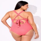 Sparkle Ribbed V-Neck One Piece Swimsuit image number null