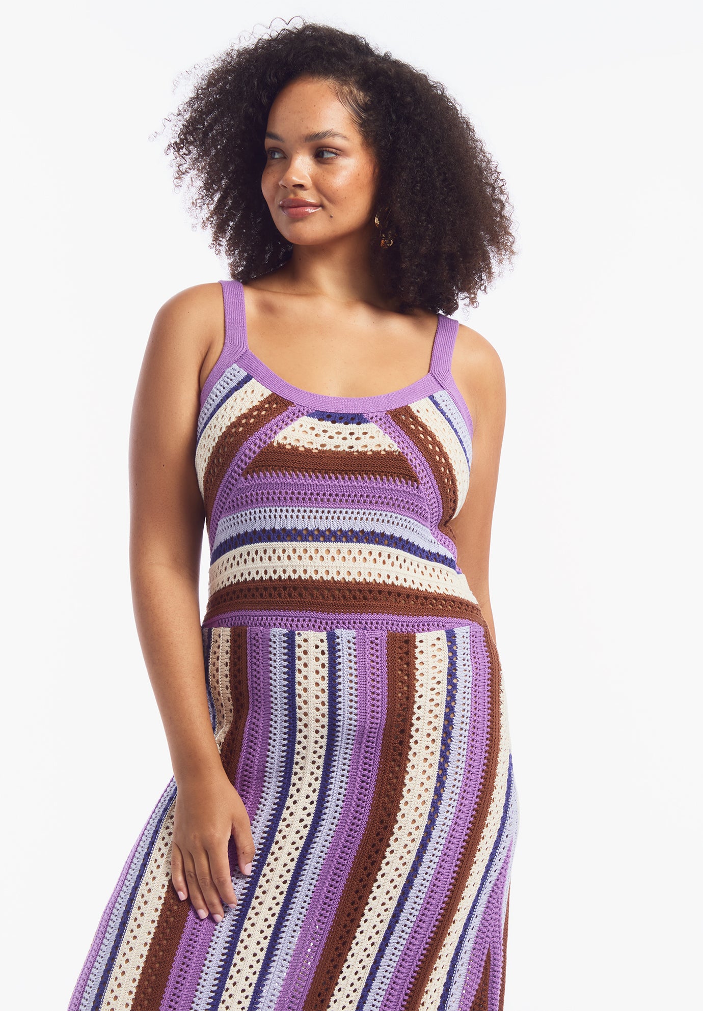 Stripe Sweater Midi Dress image number 2
