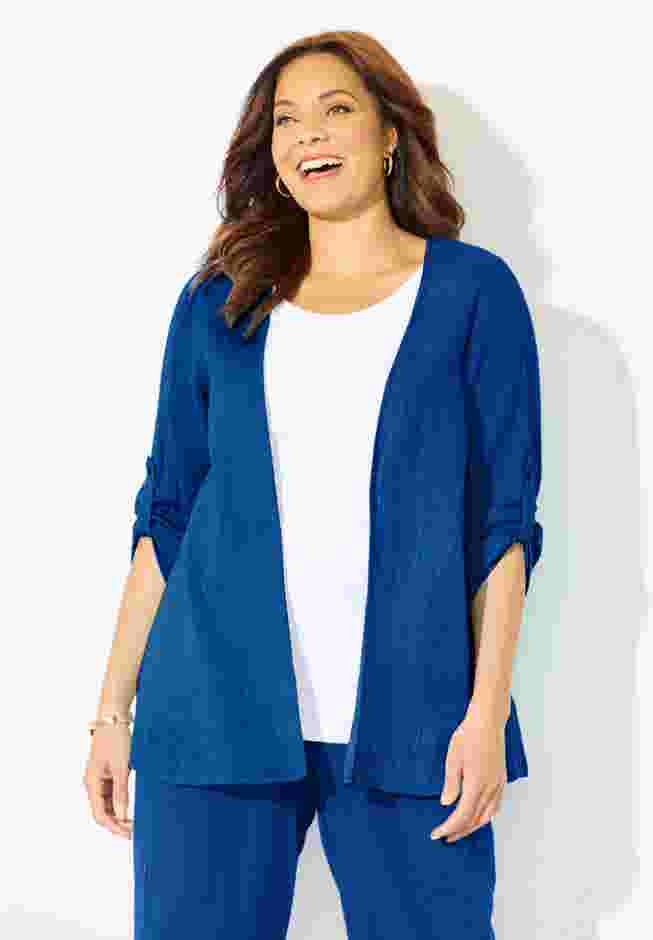 AnyWear Pucker Cotton Cardigan image number 0