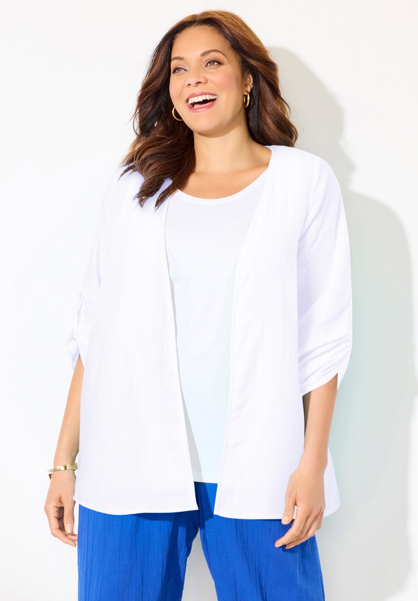 AnyWear Pucker Cotton Cardigan image number 0