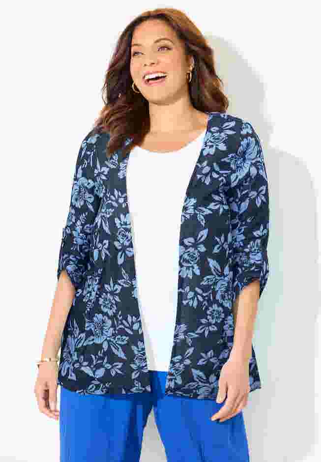 AnyWear Pucker Cotton Cardigan image number 0