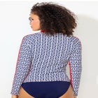 Chlorine Resistant Long Sleeve 1/4 Zip Swim Tee Rash Guard image number null