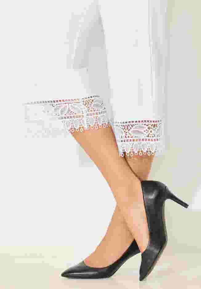 Ponte Knit Lace Capri image number 3