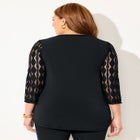 Textured Lace Knit Top image number null