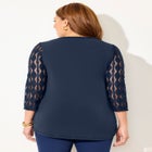 Textured Lace Knit Top image number null