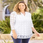 Textured Lace Knit Top image number null