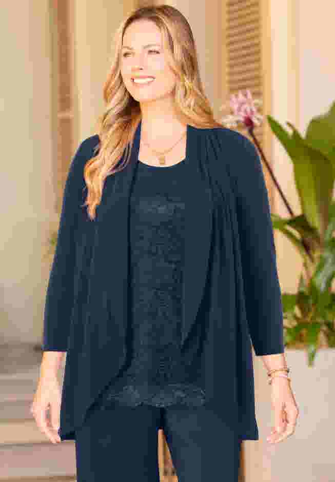 Lace Embellished Duet Top image number 0