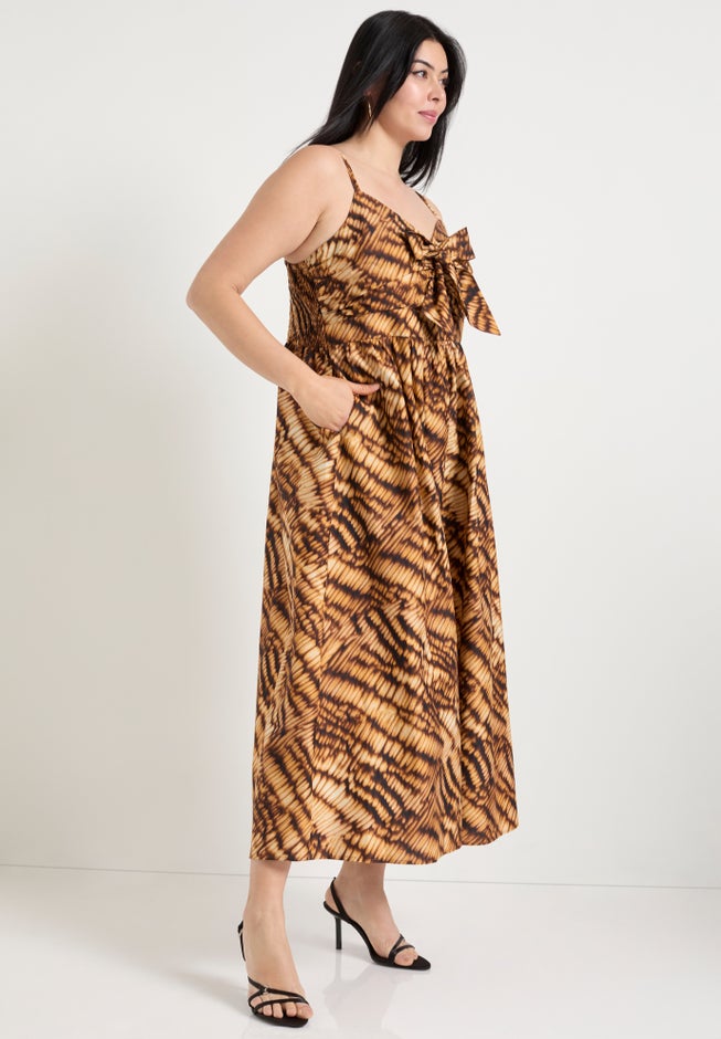 Bow-Detailed Midi Dress image number 2