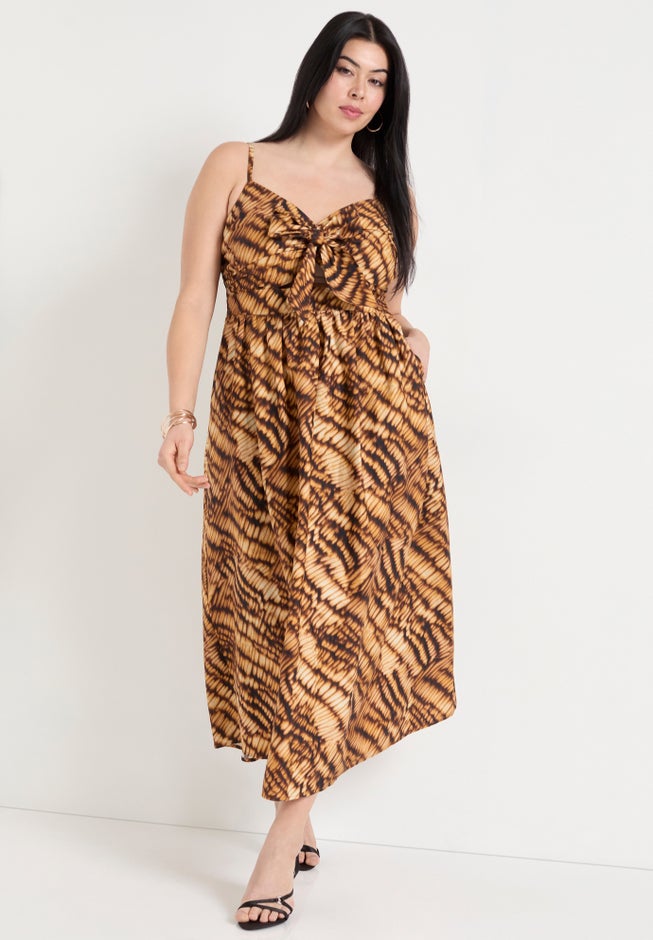 Bow-Detailed Midi Dress image number 4