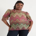 Mutton-Sleeve Organza Blouse image number null