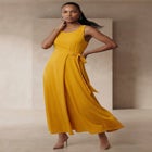 Stretch Cotton Side Tie Maxi Dress image number 0