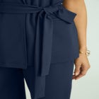 Belted Crepe Vest Set image number null