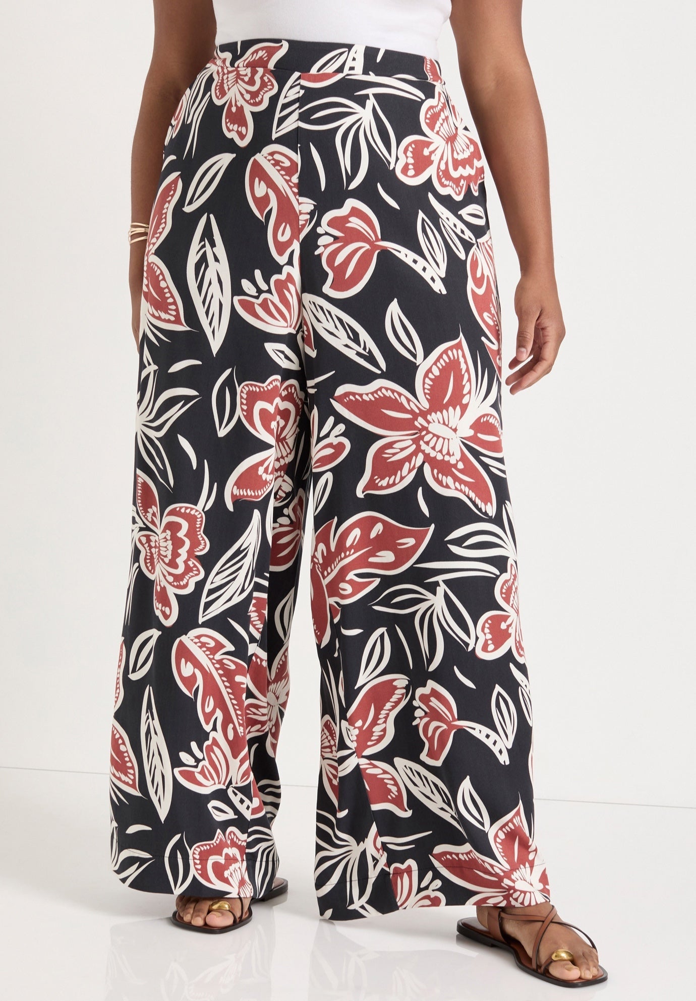 Wide-Leg Pull-On Pants image number 3