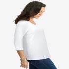 Dot Trim Sweetheart Neck Tee image number null