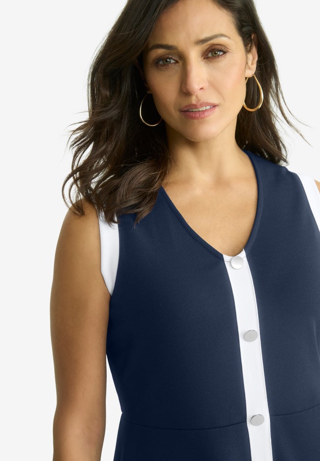 Sleeveless Crepe Dress image number null