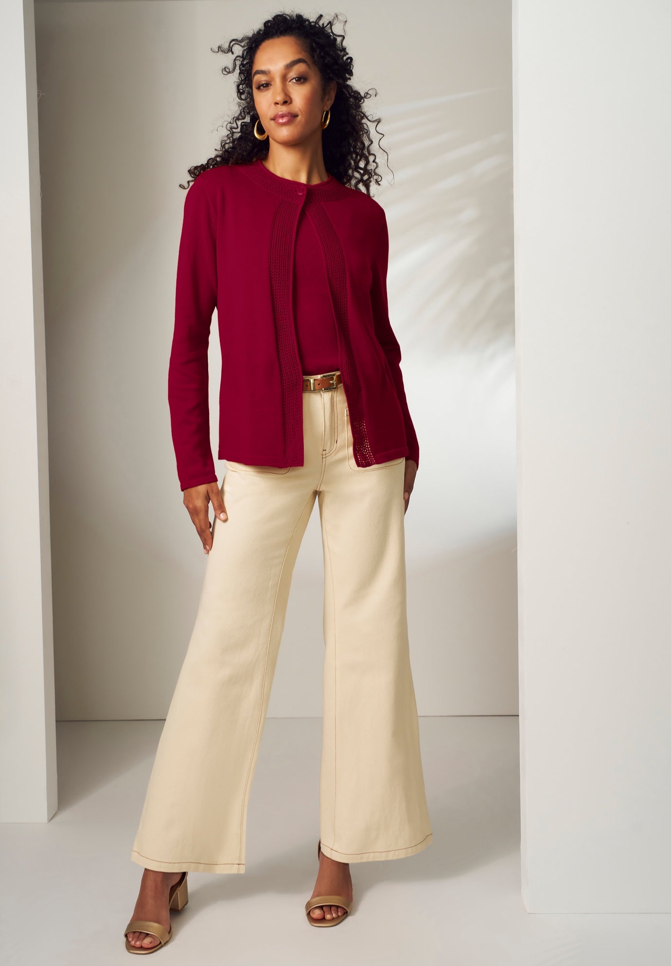 Crochet Trim Cardigan image number 0