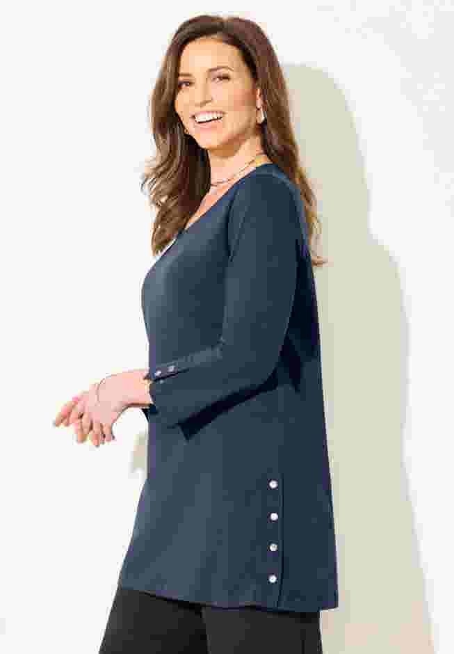 Suprema® Studio Snap Accent Tunic image number 2