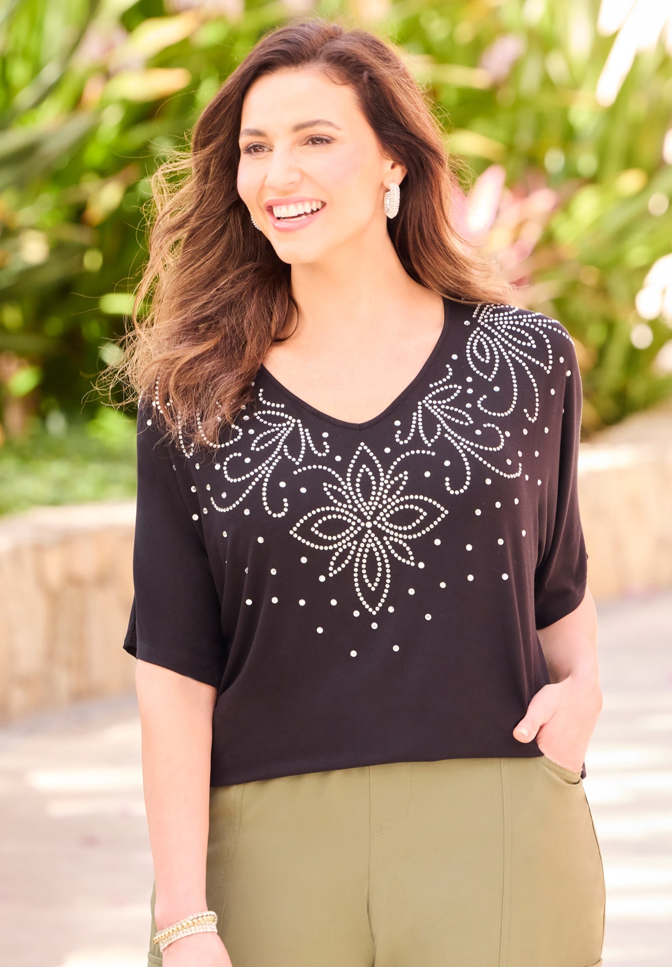 Embellished Dolman Tunic image number 1