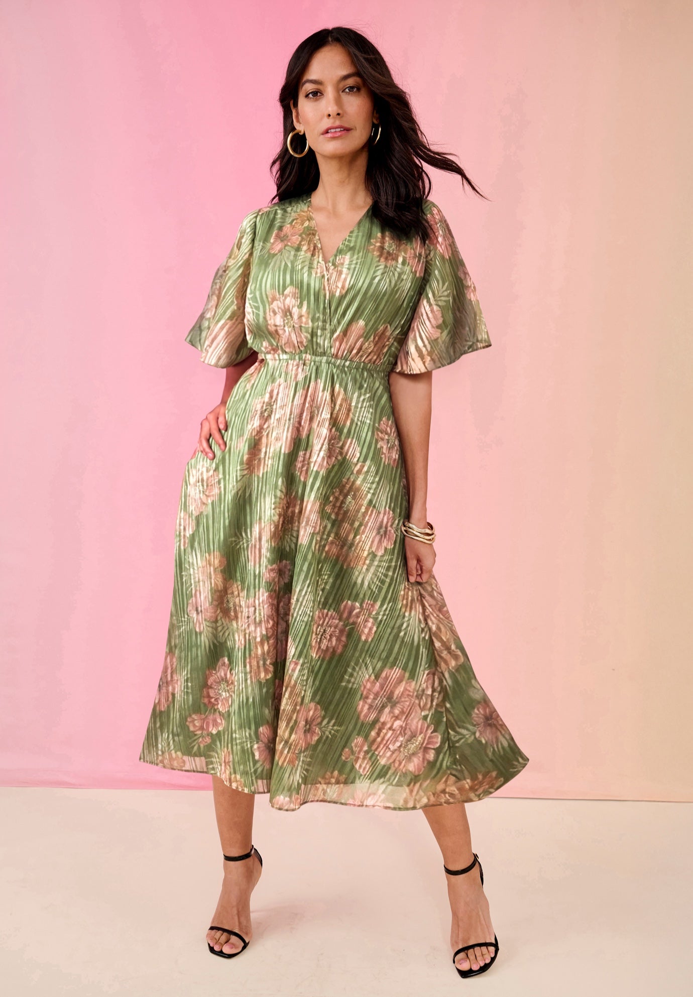 Striped Lurex Maxi Dress image number 0