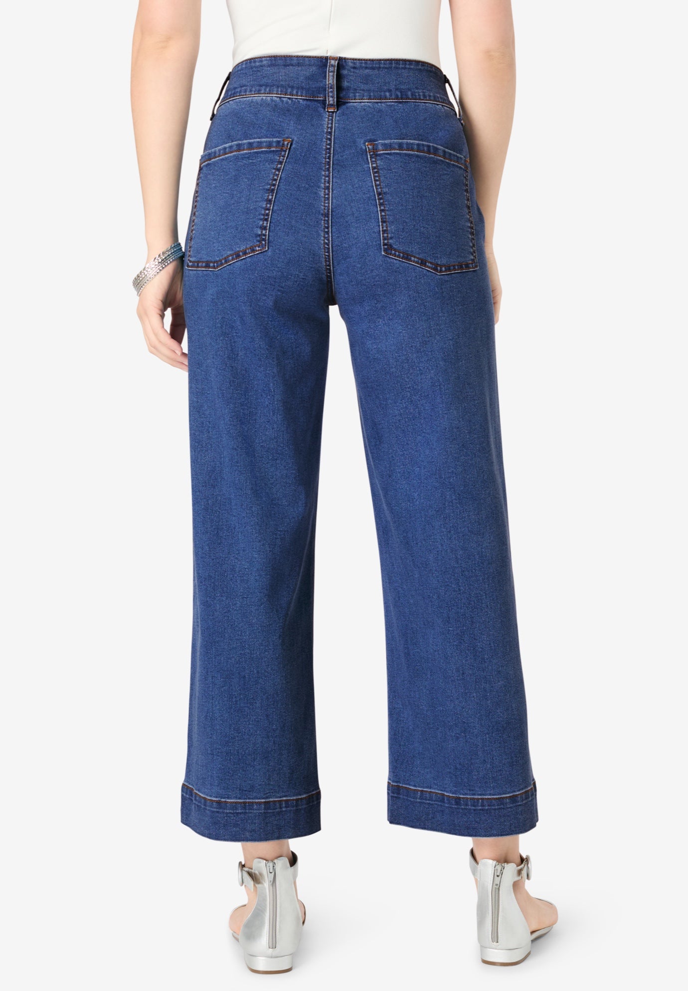 Plus Size Wide Leg Crop Jean image number 1