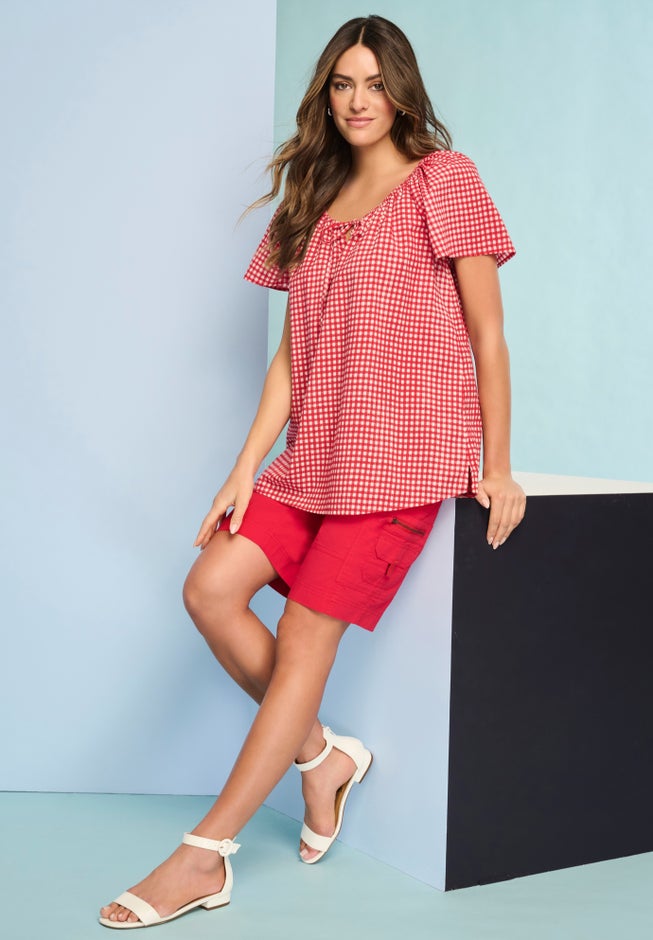 Embroidered Ruffle Blouse image number 3