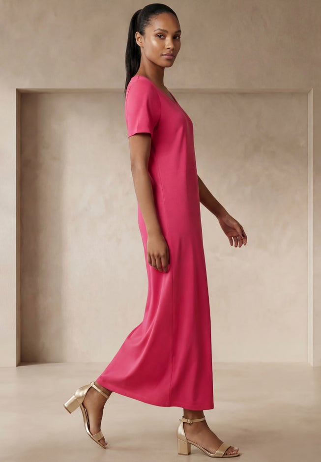 Stretch Cotton T-Shirt Maxi Dress image number 2