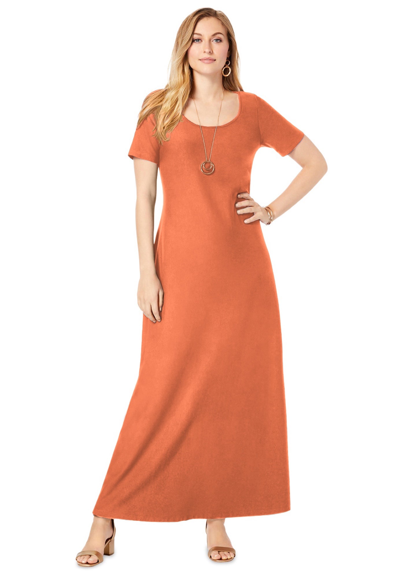 Stretch Cotton T-Shirt Maxi Dress image number 0