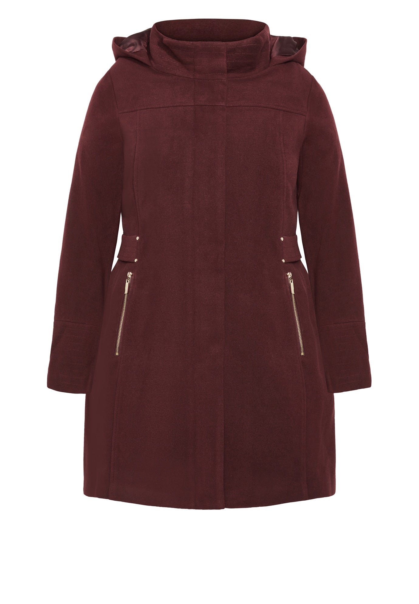 Faux Wool Plain Coat image number 2